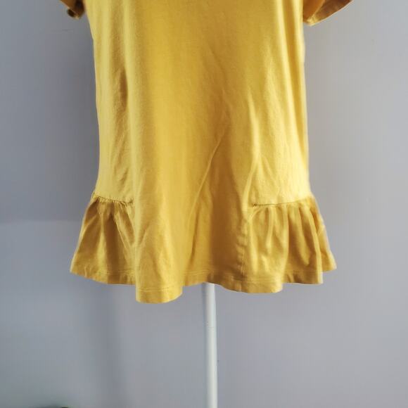Banana Republic Factory Yellow Designer Tee Peplum Shirt M - Picture 3 of 7